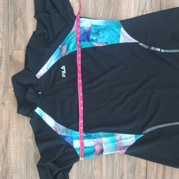 Fila Running black and floral print pullover half zip sweatshirt jacket size XL - Picture 7 of 9